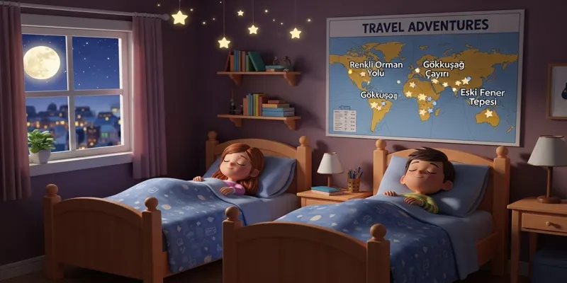 Elif ile Deniz’in Gezi Maceraları Renkli Orman Yolu Masalı - 8