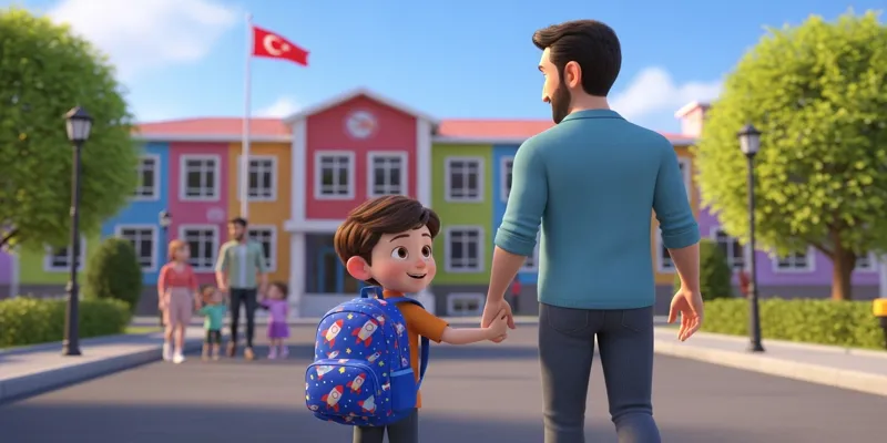 İlk Okul Günü Masalı Mete ve Babasının Sıcak Yolculuğu - 3