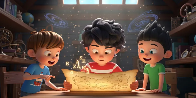 Üç Arkadaşın Şifreli Gizemli Harita Macerası Masalı - 3